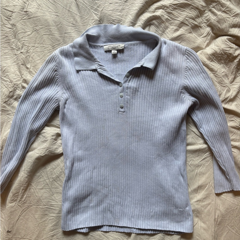 Light Blue Half Crop Sleeve Top